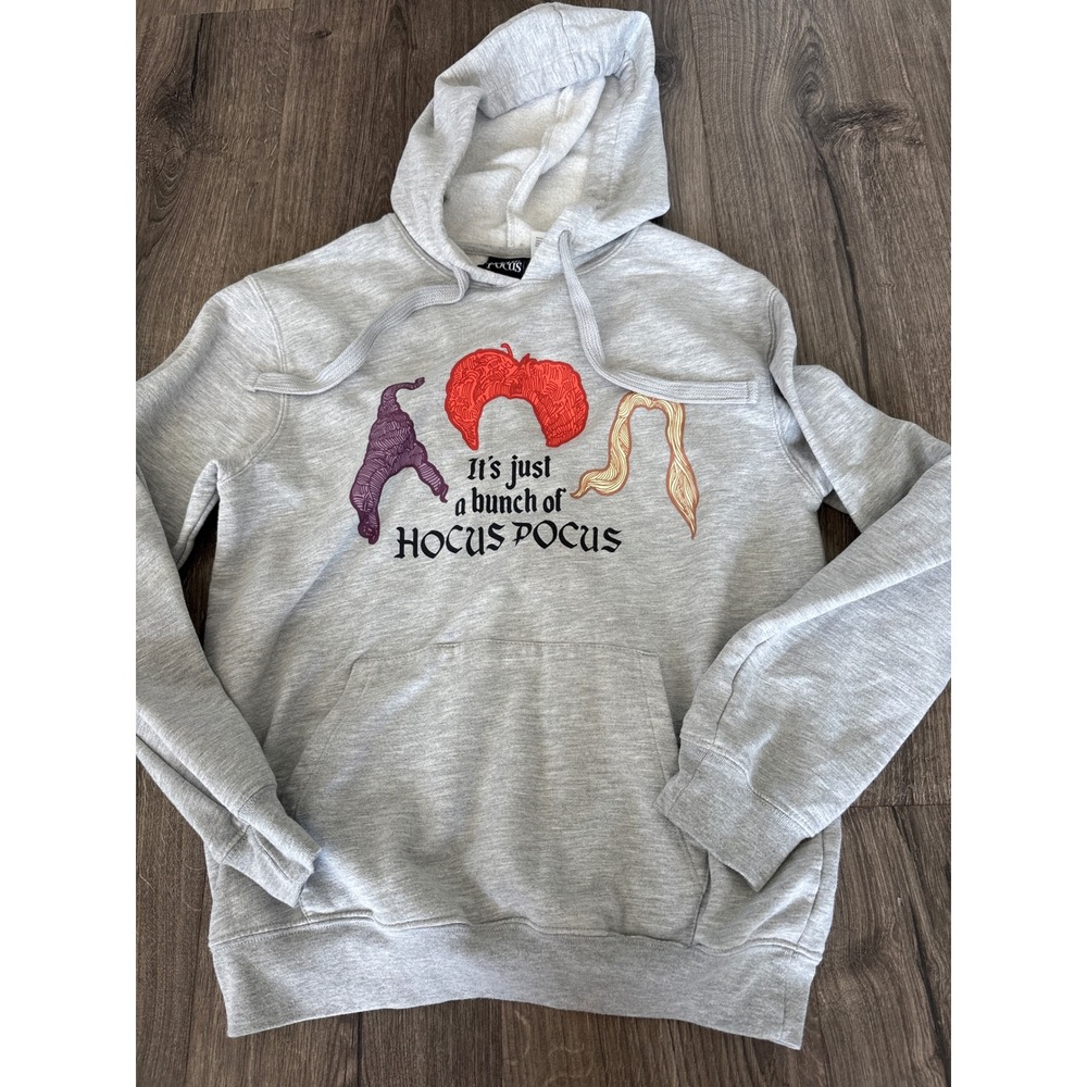 Disney Hocus Pocus Sanderson Sisters Grey Graphic Hoodie Sweatshirt Small